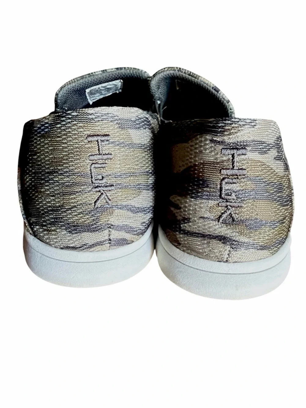 Huk Men's Camouflage Tan Brown Slip On Gorpcore Coastal Casual Deck Shoes Sz 10